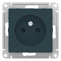 Розетка без заземления со шторками 16A механизм Schneider Electric AtlasDesign Изумруд