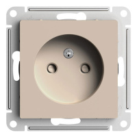 SE AtlasDesign Розетка без заземления со шторками Песочный 16А механизм