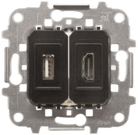 Механизм разъёма HDMI+USB БВК ABB NIE Sky