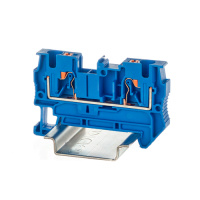 Клемма проходная, зажим push-in, 2 точки подключения, 4 кв.мм, синяя DKC