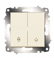 Переключатель (сх. 6) + Выключатель кнопочный ABB Cosmo Кремовый