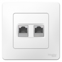 Розетка компьютерная скрытой установки RJ45 кат.5E + телефон RJ11 Systeme Electric Blanca Белый