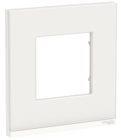 Рамка 1-постовая горизонтальная Schneider Electric Unica New Pure Белое стекло/Белый
