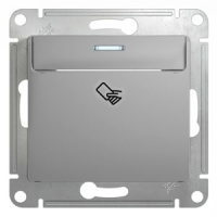 Выключатель карточный 10A (схема 6) Systeme Electric Glossa Алюминий