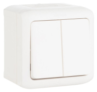 Выключатель 2-клавишный 10A IP44 Legrand Quteo Белый