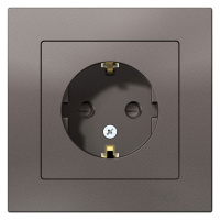 Розетка с заземлением со шторками 16A в сборе Schneider Electric AtlasDesign Мокко