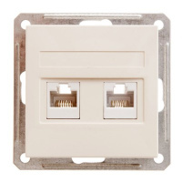 Розетка компьютерная 2-ая RJ45 кат.5e Wessen 59 Слоновая кость