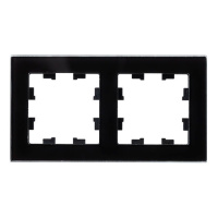 Рамка 2-постовая стекло Schneider Electric AtlasDesign Nature Черный