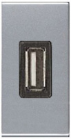 Зарядное устройство USB 750mA 1 мод ABB NIE Zenit Серебряный N2185 PL