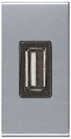 Зарядное устройство USB 750mA 1 мод ABB NIE Zenit Серебряный N2185 PL