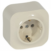 Розетка с заземлением IP20 Legrand Quteo Слоновая кость