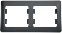 Рамка 2-постовая горизонтальная Systeme Electric Glossa Антрацит