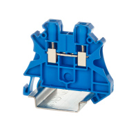 Клемма проходная, винтовой зажим, 2 точки подключения, 4 кв.мм, синяя DKC