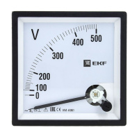Вольтметр аналоговый на панель 96х96 квадратный вырез 300В прямое подкл. EKF PROxima VM-A961