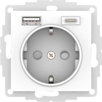 SE AtlasDesign Розетка с 2 USB Лотос 16А A+C 5В/24А/30А 2х5В/15А механизм