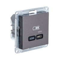Розетка USB тип-C 65W высокоскор.заряд. QC PD механизм Schneider Electric AtlasDesign Мокко