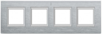 Рамка прямоугольная вертикальная немецкий стандарт 2+2+2+2 мод Bticino Axolute Хром 