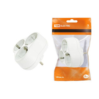 Блок круглый 3 гнезда с заземлением 16A 250V IP20 белый TDM