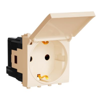 Розетка с крышкой модульная, 2P+E, с з/ш, "Avanti", "Ванильная дымка", 2 модуля DKC