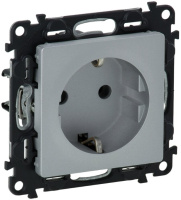 Розетка с заземлением немецкий стандарт винт.зажим Legrand Valena Life Алюминий