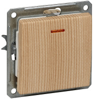 Выключатель 1-клавишный (схема 1) с индикацией 16A Wessen 59 Сосна