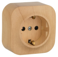 Розетка с заземлением с защитными шторками IP20 Legrand Quteo Сосна