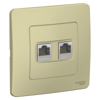 Blanca с/у Розетка двойная компьютерная RJ45, кат.5e, бежевый Systeme Electric
