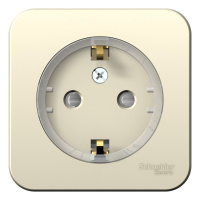 Розетка с заземлением со шторками накладного монтажа с изолирующей пластиной 16A 250В Systeme Electric Blanca Молочный