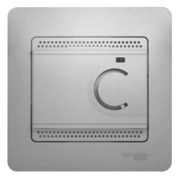 Термостат электронный теплого пола с датчиком 10A Systeme Electric Glossa Алюминий