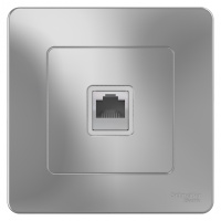 Розетка компьютерная скрытой установки RJ45 кат.5E Systeme Electric Blanca Алюминий
