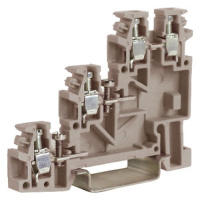 TTLS.2GR, 3 уровневый проходной зажим для сенсоров серый 2,5 кв.мм DKC