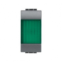 Сигнальный элемент зеленый 1 модуль для ламп 11250L-11251L-11252L Bticino Living Light Антрацит