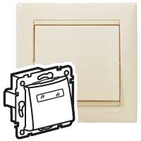 Выключатель кнопочный с подсветкой и держателем этикетки 10A 12V Legrand Valena Слоновая кость