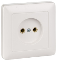 Розетка 1-ая без заземления 10A скрытой установки в сборе Wessen Хит Белый