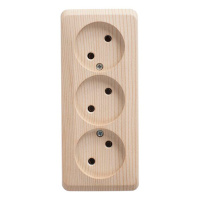 Этюд о/у тройная Розетка без заземления без шторок 16А 250B, сосна, россия SE