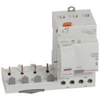 Дифференциальный блок DX3 - тип Hpi - 30 мА - 4П - 400 В~ - 40 А - 3 модуля Legrand