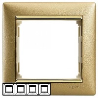 Рамка 4-постовая горизонтальная Legrand Valena Матовое золото