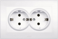 Розетка с заземлением двойная ABB Cosmo