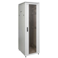 Шкаф сетевой 19" LINEA N 33U 600х600мм стеклянная передняя дверь, задняя металлическая серый ITK