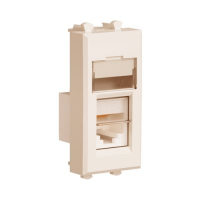 Компьютерная розетка RJ-45 модульная, кат.6 экран, "Avanti", "Ванильная дымка", 1 модуль DKC