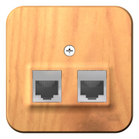 Розетка двойная компьютерная RJ45 кат.5E накладного монтажа с изолирующей пластиной Systeme Electric Blanca Ясень