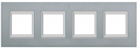Рамка прямоугольная вертикальная немецкий стандарт 2+2+2+2 мод Bticino Axolute Темное серебро 