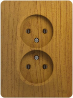 Розетка 2-я без заземления в сборе с рамкой Systeme Electric Glossa Дуб