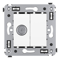 Розетка TV проходная в стену, "Avanti", "Белое облако" DKC