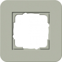 Рамка 1-постовая Gira E3 Серо-зеленый/Белый глянцевый