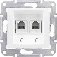 Розетка телефонная 2-ая RJ11 Schneider Electric Sedna Белый