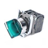 Systeme Electric Переключатель SB4 с подсвет в сборе 22мм 2поз зел с фикс металл 24В DC 1НО+1НЗ