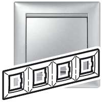 Рамка 4-постовая горизонтальная Legrand Valena Алюминий