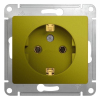 Розетка с заземлением 16A 250В механизм Systeme Electric Glossa Фисташковый