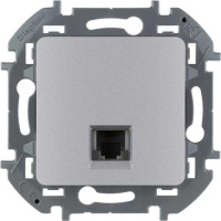 Розетка телефонная для скрытого монтажа, разьем RJ 11 IEK Inspiria Алюминий